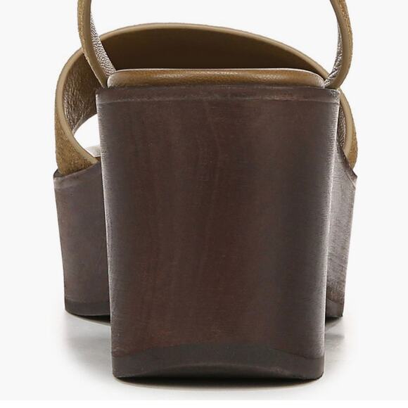 Vince Phillipa Platform Sandal in Olive Wood Size 9 - Picture 5 of 15